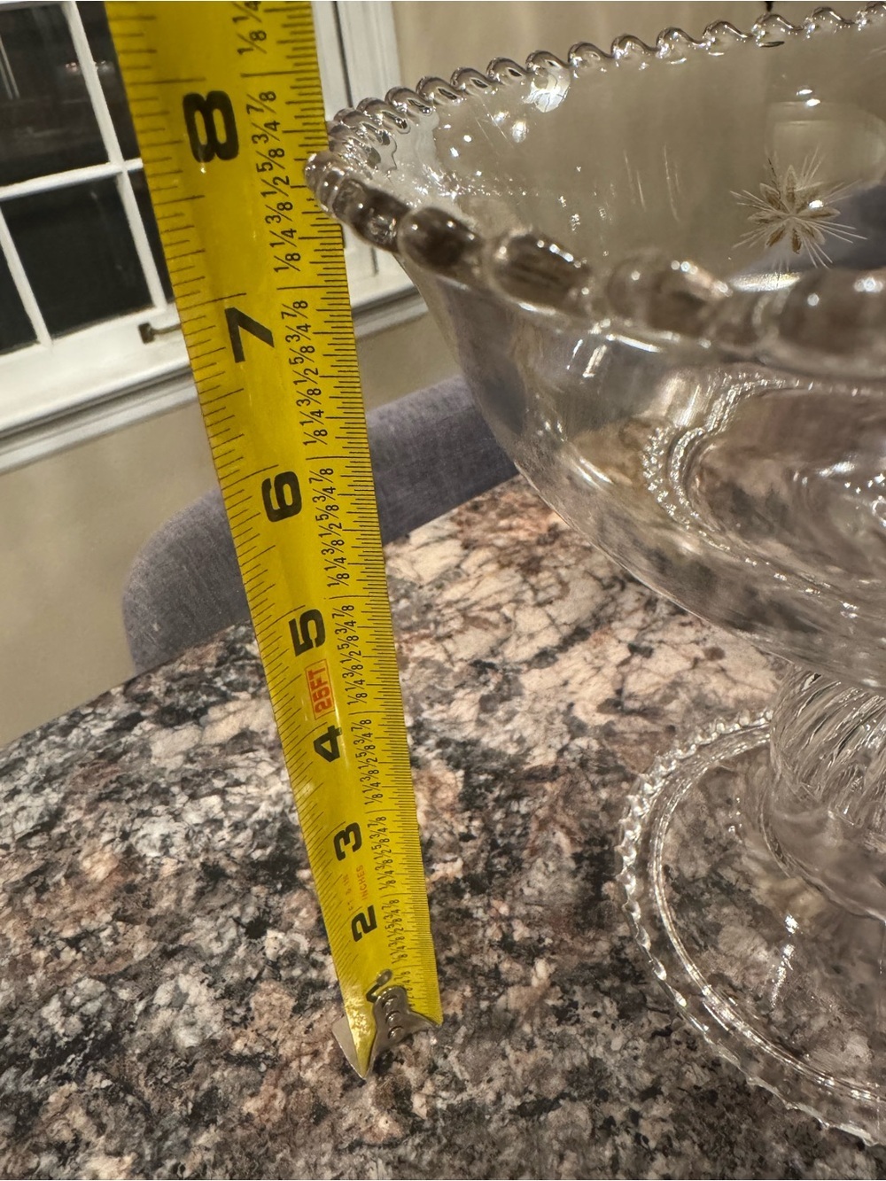Early American Pressed Glass(EAPG) Pedestal Compote W/ Etched Starburst - Picture 8 of 8